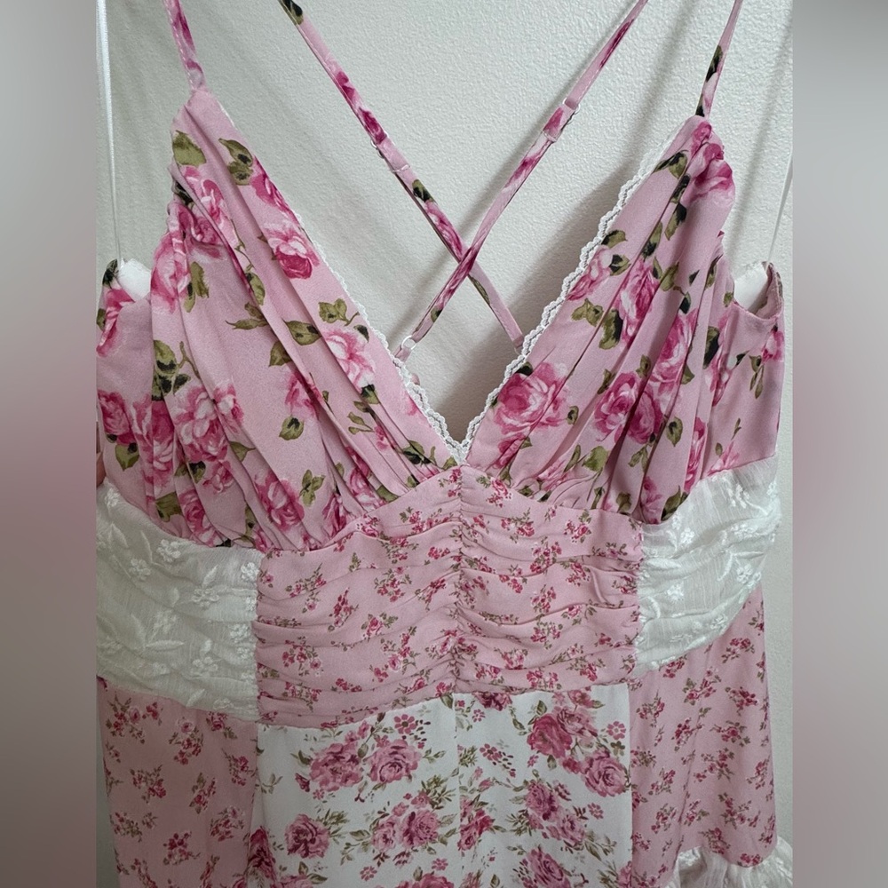 ALTAR’D STATE Chic Pink and White Floral Maxi Dress - Picture 10 of 11